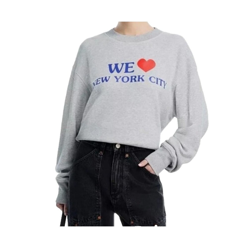 Rag & Bone We Heart NYC Sweatshirt Womens Heather Gray Long Sleeve Size M NEW